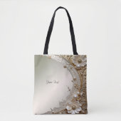 Moderne weiße Blumen Perlen-Tasche Tasche (Vorderseite)