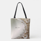 Moderne weiße Blumen Perlen-Tasche Tasche (Rückseite)