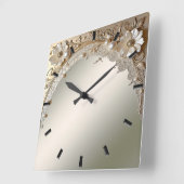 Moderne weiße Blumen Perlen Wanduhr (Winkel)