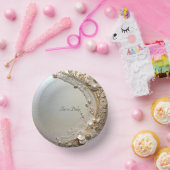 Moderne weiße Blumenperlen Pappteller (Party)