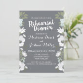 Moderne Weiße Blüten Probe Einladung (Stehend Vorderseite)