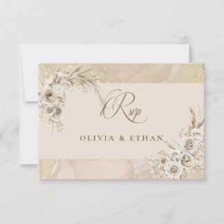 Moderne Weiße Boho-Floralbogen-Hochzeits-Antwortka