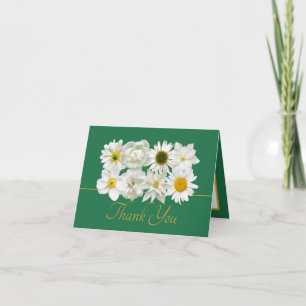 Moderne weiße botanische Blumen Elegantes Dankesch Karte
