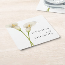 Moderne weiße Calla-Lilie Blumenhochzeit
