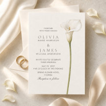 Moderne weiße Calla-Lilie Minimalistische Hochzeit