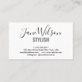 Moderne weiße Chic-Signatur Visitenkarte (Rückseite)