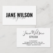 Moderne weiße Chic-Signatur Visitenkarte (Vorne/Hinten)