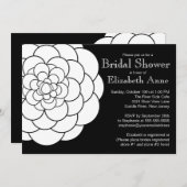 Moderne weiße Dahlie-Blüten-BlumenBrautparty Einladung (Vorne/Hinten)