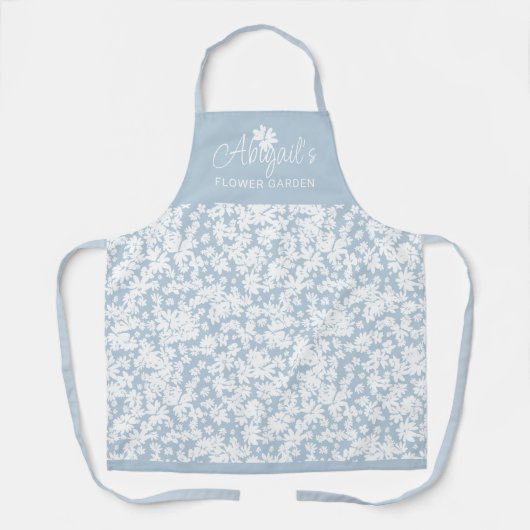Moderne, weiße Daisy-Mustergärtnerei nach Maß Schürze (Vorderseite)