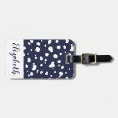 Moderne Weiße Dalmatiner und Marine Gepäckanhänger (Vorderseite horizontal)