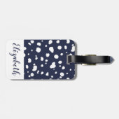 Moderne Weiße Dalmatiner und Marine Gepäckanhänger (Rückseite horizontal)