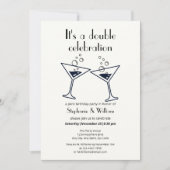 Moderne weiße Doppelfeier Geburtstag Einladung (Vorderseite)