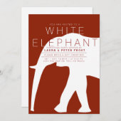 Moderne weiße Elefantenfeier einladen Einladung (Vorne/Hinten)