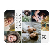 Moderne weiße Farbblöcke 6 FotoCollage Magnet (Horizontal)