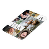 Moderne weiße Farbblöcke 6 FotoCollage Magnet (Linke Seite)