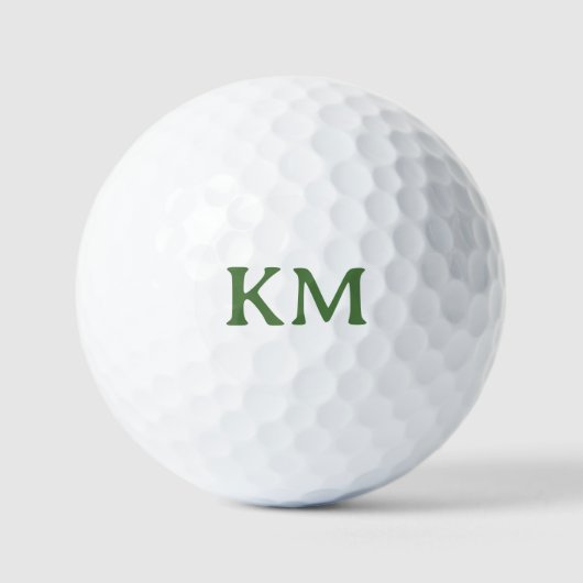 Moderne weiße Farbe | Initialen des Fern-Leaf-Mono Golfball (Vorderseite)