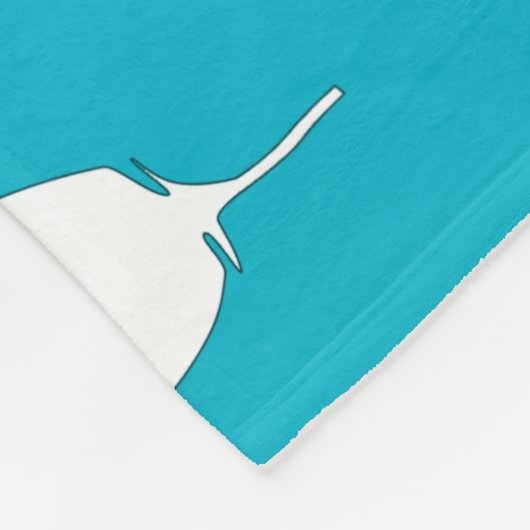 Moderne weiße Federn Fleecedecke (Ecke)