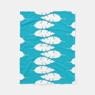 Moderne weiße Federn Fleecedecke