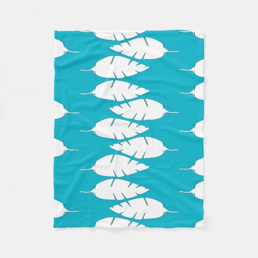 Moderne weiße Federn Fleecedecke (Vorderseite)