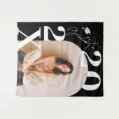 Moderne Weiße Fette Trendige Foto Abschlussfeier Wandteppich (Vorderseite (Horizontal))