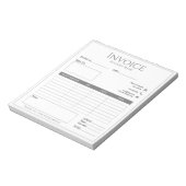 moderne weiße Firmenrechnung für kleine Unternehme Notizblock (Rotiert)