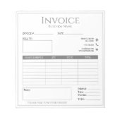 moderne weiße Firmenrechnung für kleine Unternehme Notizblock (Vorderseite)