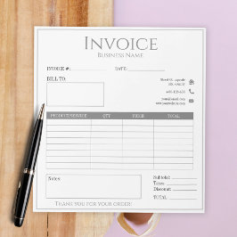 moderne weiße Firmenrechnung für kleine Unternehme Notizblock