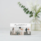 Moderne weiße Fotografie, trendige Foto-Kalligraph Visitenkarte (Stehend Vorderseite)