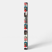 Moderne weiße Fotokreisstruktur iPhone Hülle (Linke Seite)