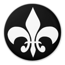 Moderne weiße französische Lily Fleur-de-lis auf S