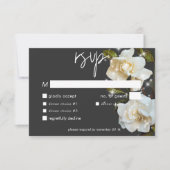 Moderne weiße Gärten am Schwarzen Sparkle RSVP Karte (Vorderseite)