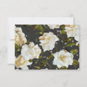 Moderne weiße Gärten am Schwarzen Sparkle RSVP Karte (Rückseite)