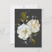 Moderne weiße Gärten auf Black Sparkle Wedding Save The Date (Rückseite)