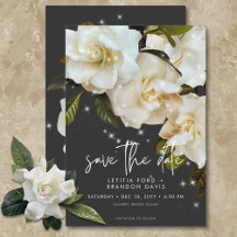 Moderne weiße Gärten auf Black Sparkle Wedding