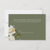 Moderne weiße Gärten auf Sage Sparkle Wedding Dankeskarte (Rückseite)