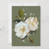 Moderne weiße Gärten auf Sage Sparkle Wedding Einladung (Rückseite)