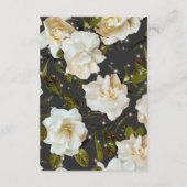 Moderne weiße Gärten auf schwarzem Sparkle Details Begleitkarte (Rückseite)