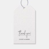 Moderne weiße Gastgeschenk Hochzeit Geschenkanhänger (Vorderseite)