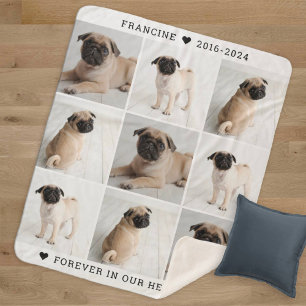 Moderne weiße Gedenkfoto-Collage für Hunde Sherpadecke