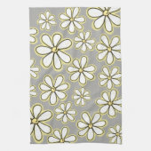 Moderne, weiße, gelbe Milben Grau Geschirrtuch (Vertikal)