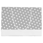Moderne weiße gepolsterte Punkte auf hellgrauem Un Große Geschenktüte (Rückseite)