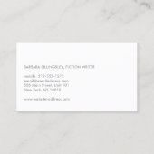 MODERNE WEISSE GESCHÄFTSKARTE FÜR AUTOREN & SCHREI VISITENKARTE (Rückseite)