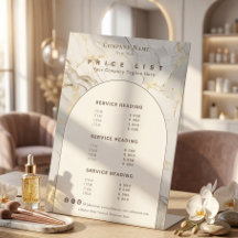 Moderne weiße Gold-Achat-Schönheitsdienst-Preislis