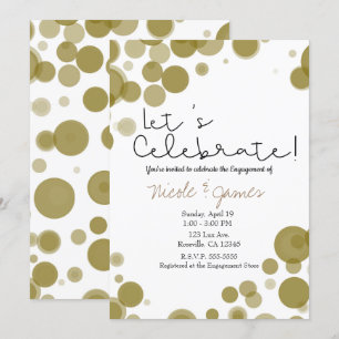 Moderne weiße Gold-Polka-Punkte-Blasen feiern Einladung