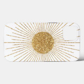 Moderne, weiße goldene Sonne Case-Mate iPhone Hülle (Rückseite (Horizontal))