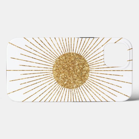 Moderne, weiße goldene Sonne Case-Mate iPhone Hülle (Rückseite (Horizontal))