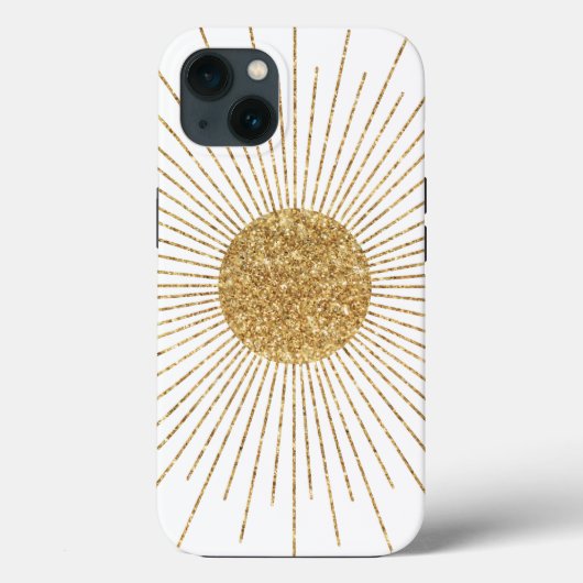 Moderne, weiße goldene Sonne Case-Mate iPhone Hülle (Rückseite)