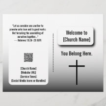 Moderne weiße Gradienten-Kirchenmitteilung 