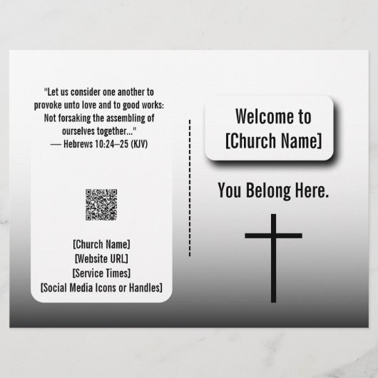 Moderne weiße Gradienten-Kirchenmitteilung Flyer (Vorne)