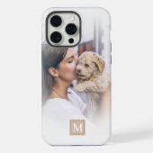 Moderne weiße Gradienten-Monogramm-Foto iPhone Hülle (Rückseite)